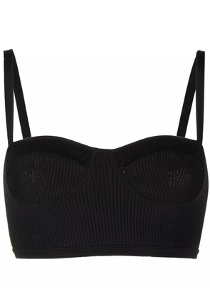 Alexander McQueen ribbed-knit bra top - Black