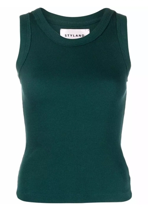 STYLAND ribbed-knit vest top - Green
