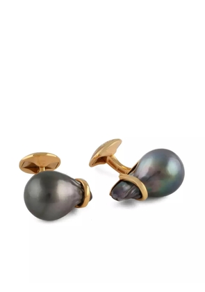 Tateossian 18kt rose gold Baroque pearl cufflinks - Black