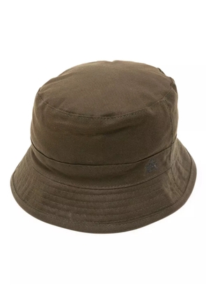 Baracuta logo-embroidered waxed-cotton bucket hat - Brown