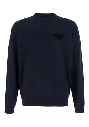 Emporio Armani logo-embellishment sweater - Blue