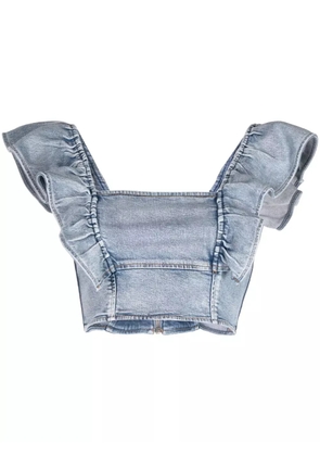 GANNI denim crop top - Blue