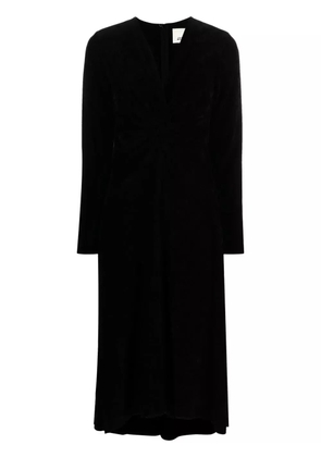 ISABEL MARANT long-sleeved V-neck midi dress - Black