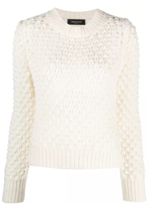 Fabiana Filippi open-knit long-sleeve jumper - White