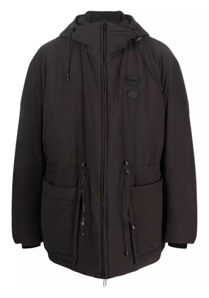 Off-White logo-patch padded jacket - Black