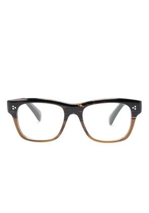 Oliver Peoples translucent zebra-pattern wayfarer glasses - Brown