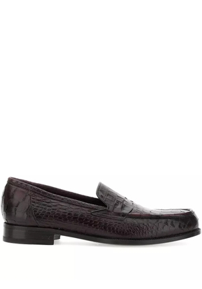 Lidfort embossed-crocodile loafers - Red