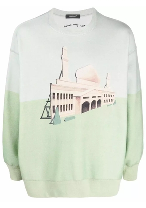Undercover building-print sweatshirt - Green