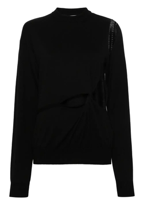 Sportmax cut-out wool jumper - Black