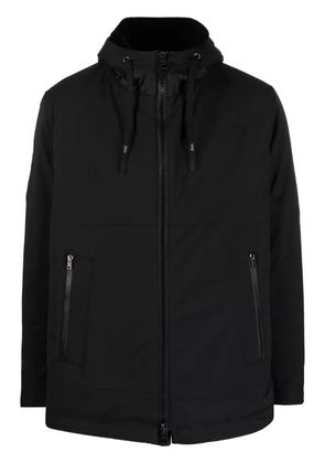 Herno logo-plaque hooded jacket - Black