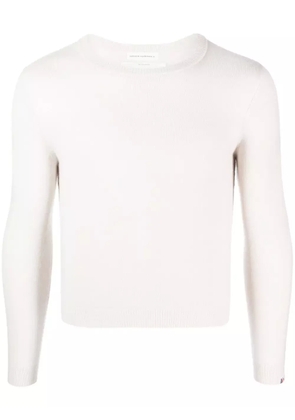 extreme cashmere round-neck cropped jumper - White