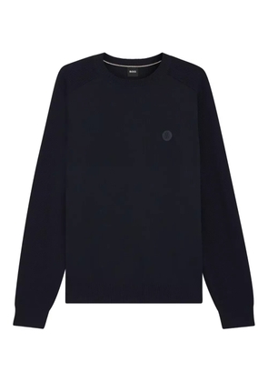 BOSS logo-patch cotton sweater - Blue