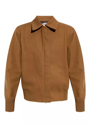 Stella McCartney collared ribbed-trim jacket - Brown