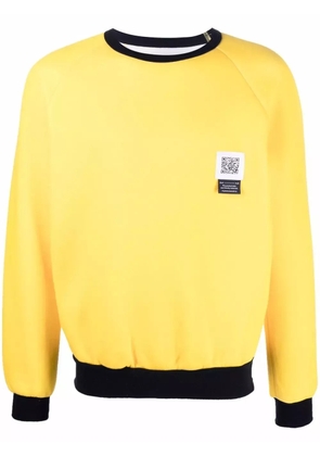 Fumito Ganryu logo-patch cotton-blend sweatshirt - Yellow