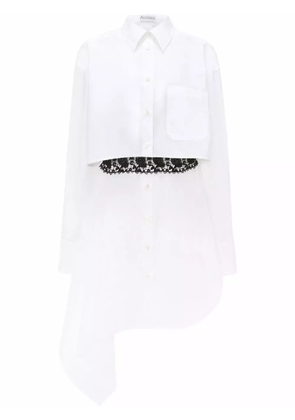 JW Anderson lace-insert shirt dress - White