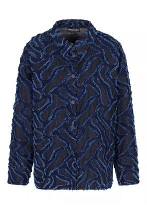Emporio Armani frayed-pattern jacket - Blue