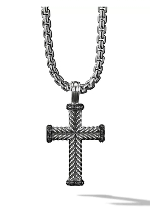 David Yurman sterling silver Chevron Cross pendant (33.5mm) - Black