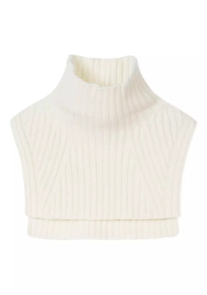 BOMPARD ribbed-knit high-neck bib - White