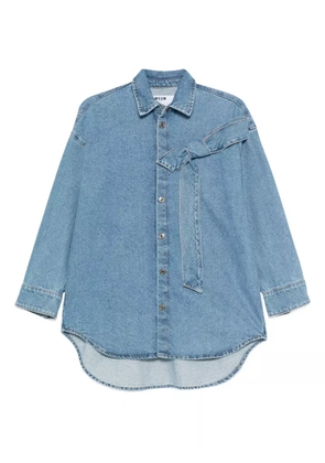 MSGM bow-detail denim shirt - Blue