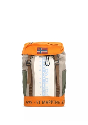 Napapijri Equator flag-logo cotton backpack - Orange