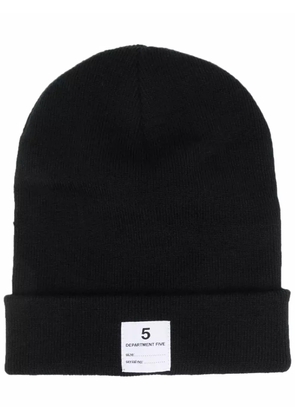 Department 5 logo-patch knitted beanie - Black