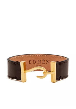 Edhen Milano leather hook-clasp bracelet - Brown