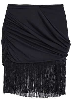 Amir Slama fringe-detail mini skirt - Black