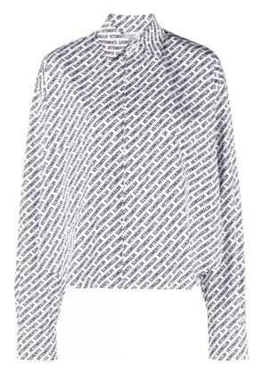VETEMENTS logo-print cotton shirt - White
