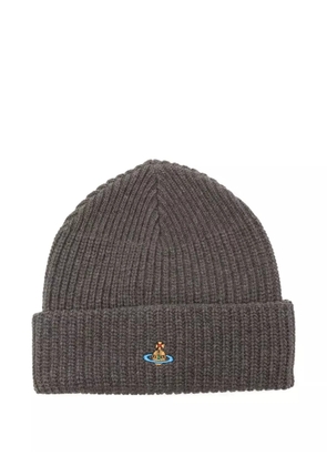 Vivienne Westwood Orb-embroidered beanie - Grey