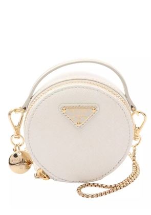 Prada Pre-Owned 2020-2025 Mini Saffiano Triangle Pouch satchel - White