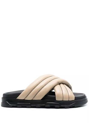 Fabiana Filippi bead-embellished padded slides - Neutrals
