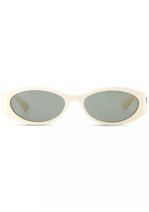 Gucci Eyewear Double G oval-frame sunglasses - White