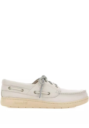 Timberland leather lace-up boat shoes - White