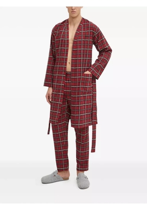 BOSS checked dressing gown - Red