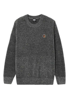 FINGERCROXX embroidered-patch crew-neck sweater - Grey