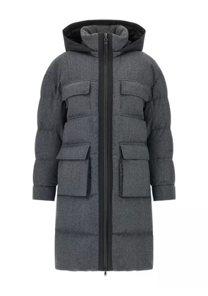 Brunello Cucinelli wool down quilted coat - Grey