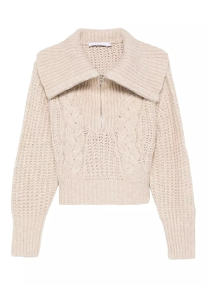 IRO cable-knit half-zip jumper - Neutrals