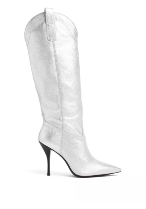 Stuart Weitzman western-style metallic high boots - Silver