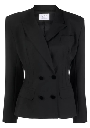 mvp wardrobe panelled-bodice double-breasted blazer - Black
