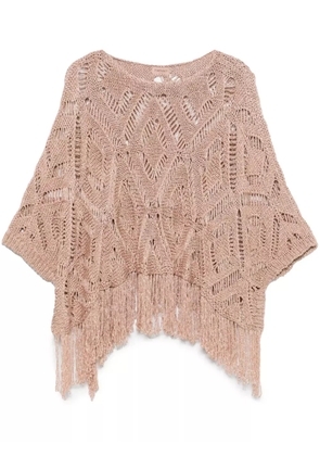 TWINSET openwork knit poncho - Neutrals