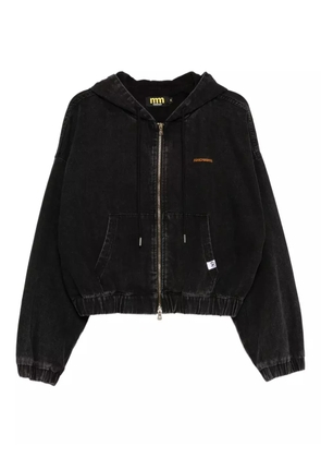 Mini Cream logo-embroidered jacket - Black