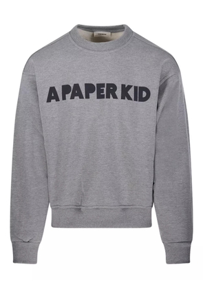 A Paper Kid logo-print sweatshirt - 101 GRIGIO MELANGE/MELANGE GRAY
