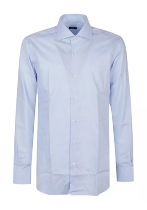 Barba cotton poplin shirt - Blue