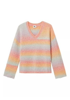 b+ab striped V-neck sweater - Pink
