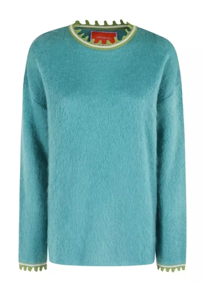 La DoubleJ scalloped-trimmed sweater - Blue