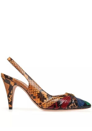Bally snakeskin-effect leather pumps - Orange