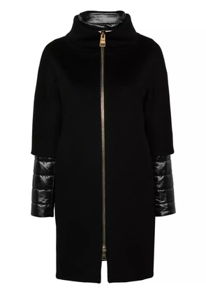Herno detachable-panels virgin-wool coat - Black