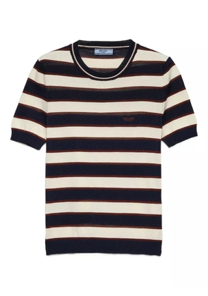 Prada striped T-shirt - F056H Blue