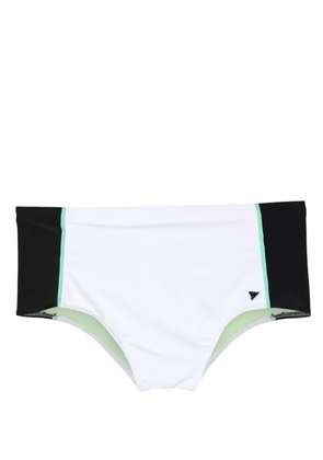 Amir Slama logo-appliqué panelled swim shorts - White