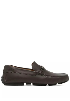 Bally double B logo plaque loafers - Brown
